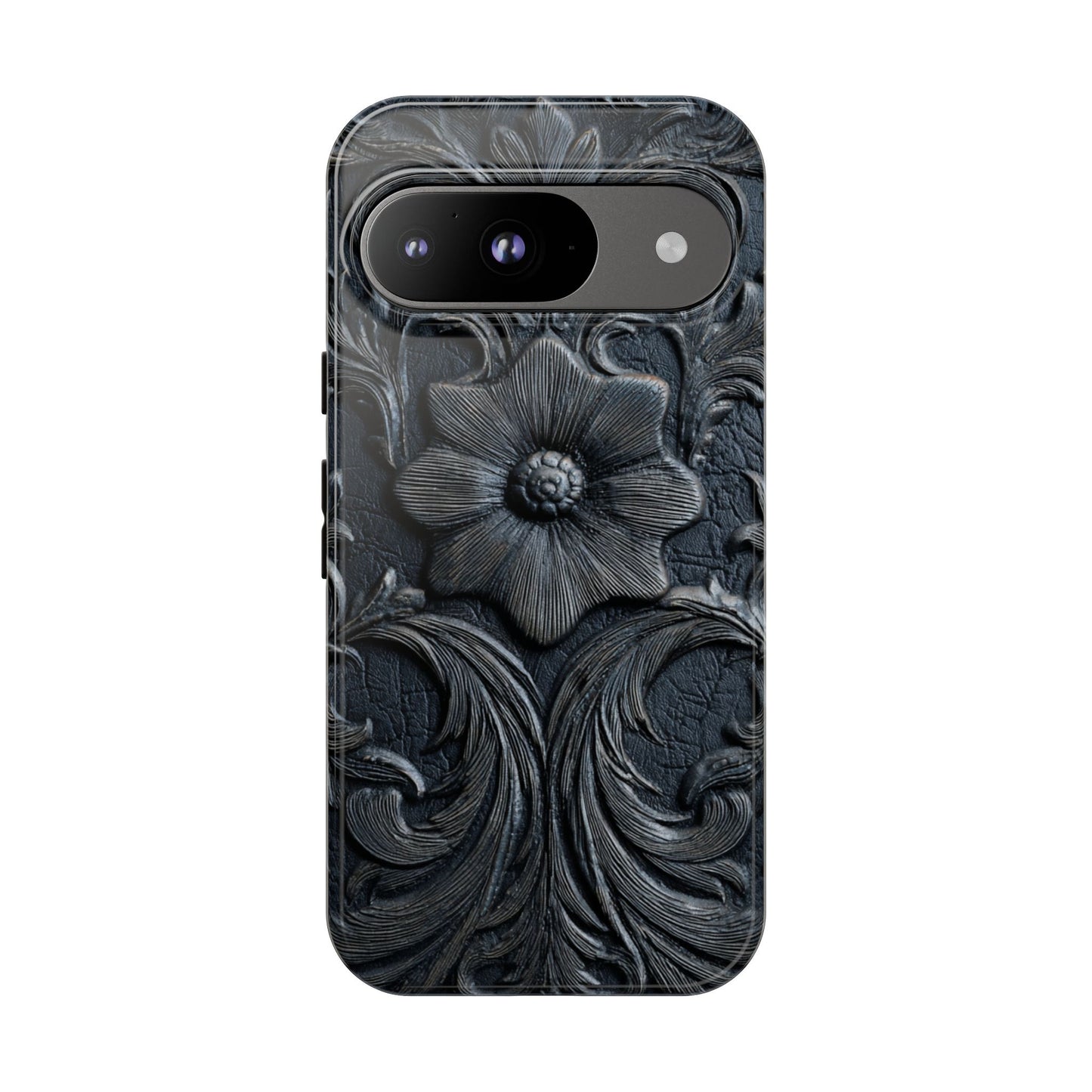 Black Western Leather Style Phone Case