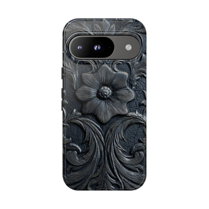 Black Western Leather Style Phone Case