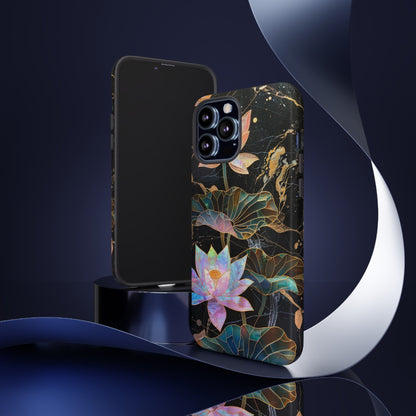 Zen Stained Glass Lotus Floral Design Phone Case