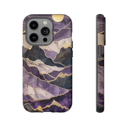 Abstract Purple Gold Mountain Phone Case