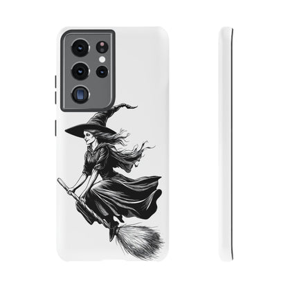 Vintage Halloween Witch on a Broom Spooky Phone Cover