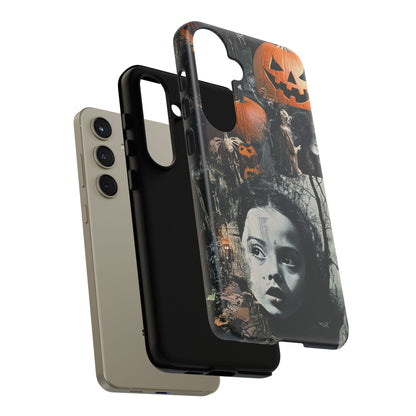 Vintage Halloween Collage Wednesday Goth Style Jackolantern Spooky Phone Cover