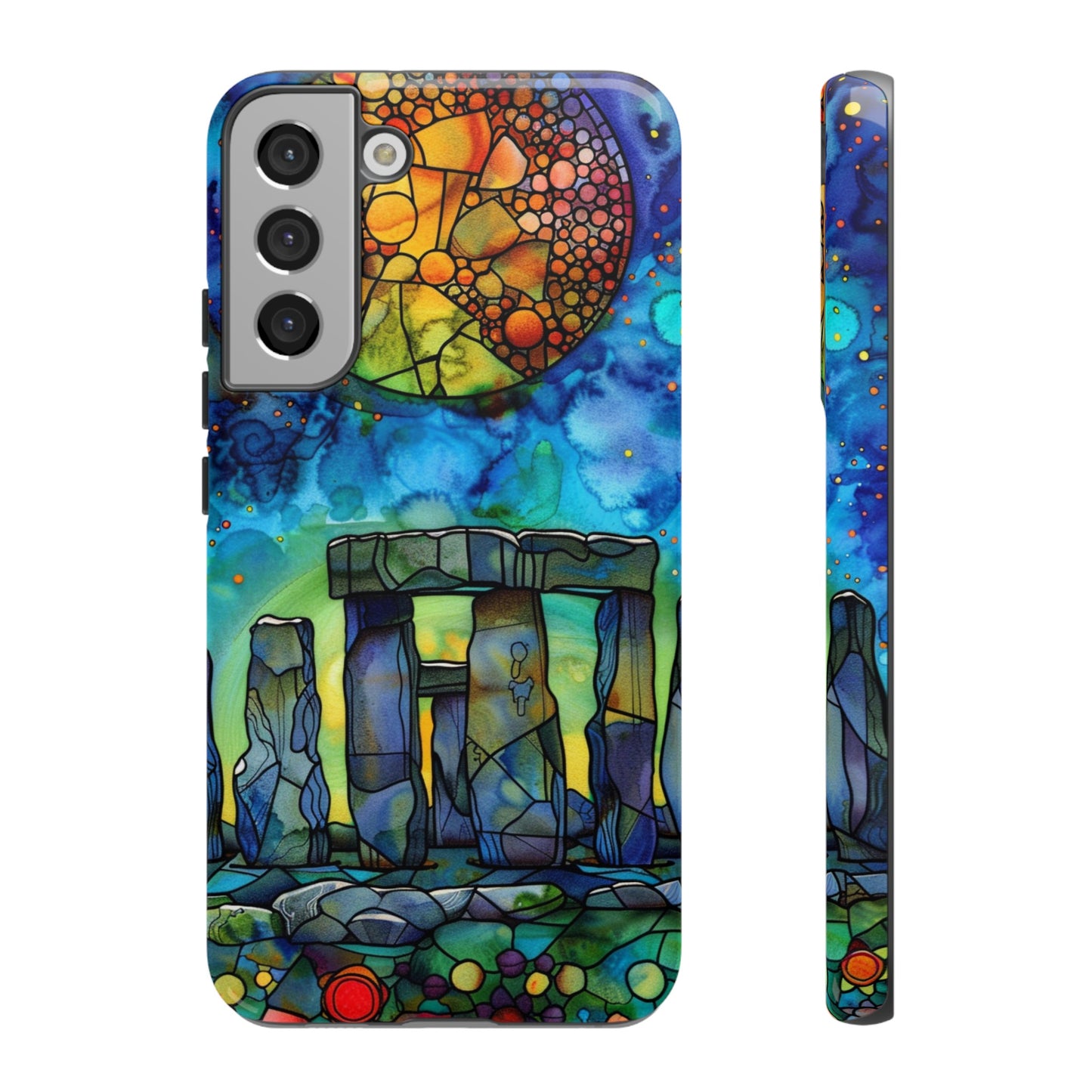 Stonehenge Neolithic Full Moon Stained Glass Watercolor Phone Cover