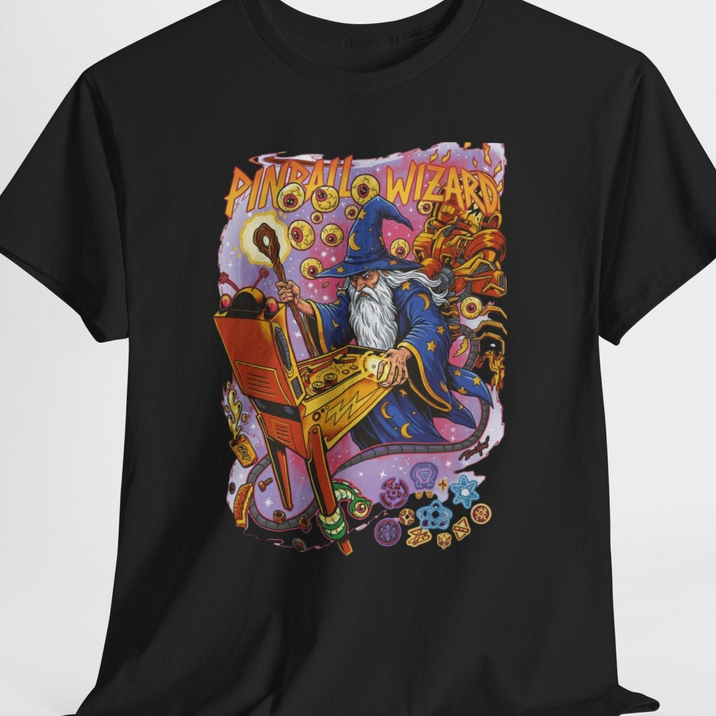 retro arcade pinball wizard t shirt