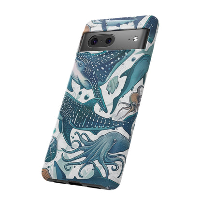 Undersea World Shark, Turtle, Manta Ray Phone Case