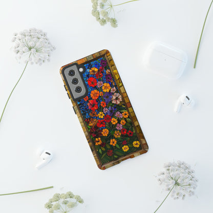 Gustav Klimt Style Flower Garden Painting Phone Case for iPhone 15, 14, Pro Max, 13, 12 & Samsung Galaxy S23, S22, S21, Google Pixel