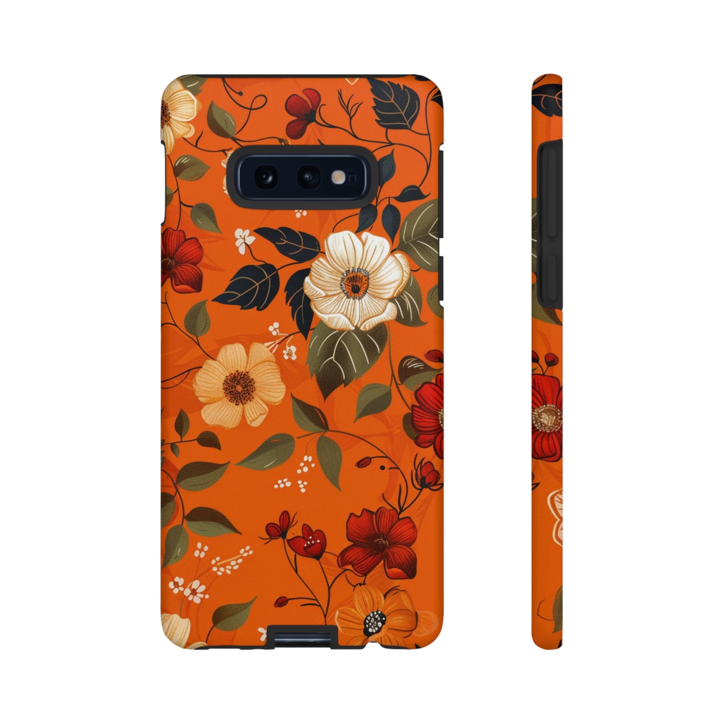 Orange Floral Phone Tough Case