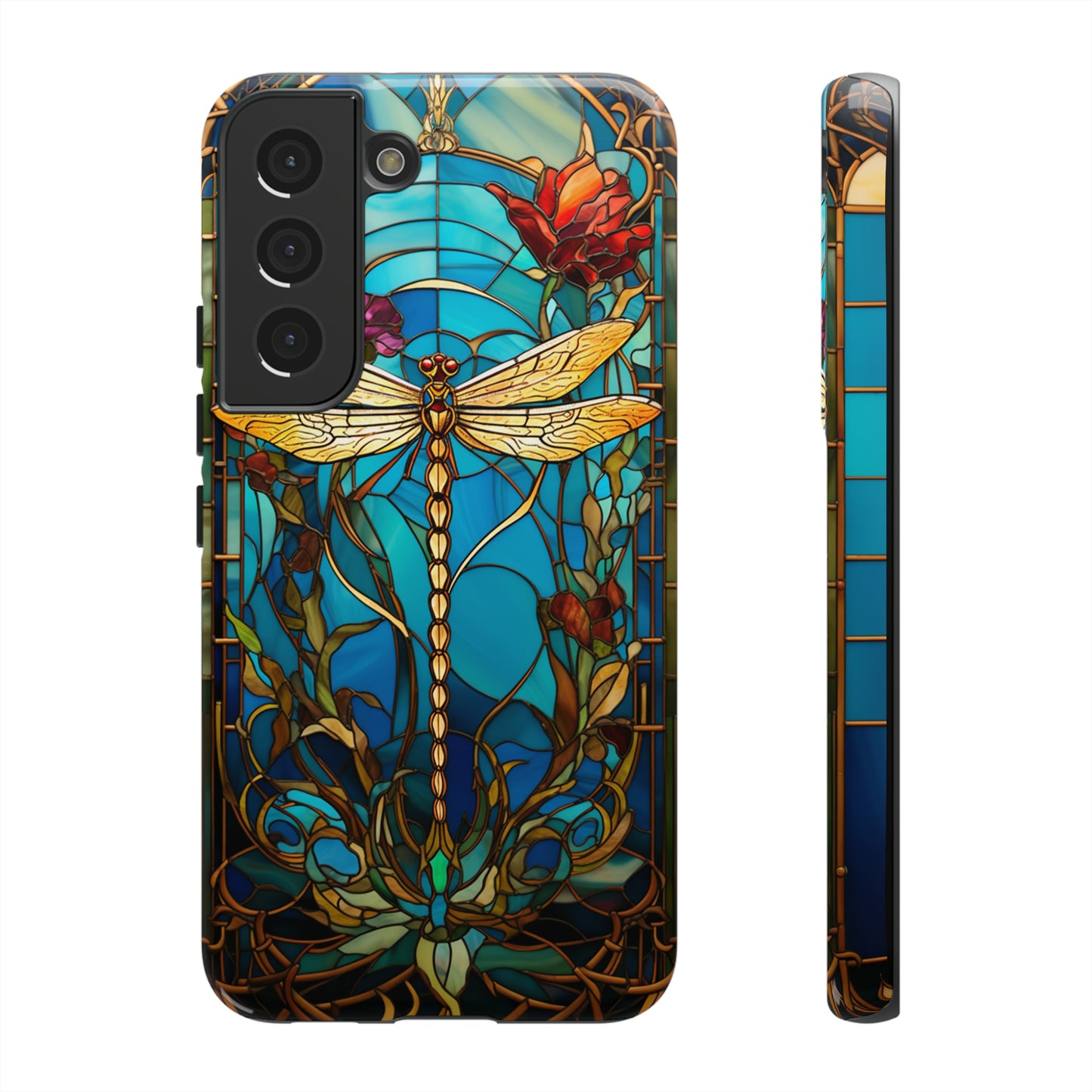 Vintage Art Nouveau Stained Glass Dragonfly Phone Case