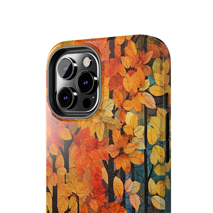 Autumn iPhone 15 Case, Forest Embroidered Style Phone Case | Cottagecore Fairytale Design | iPhone & Samsung | Boho Retro Vibe