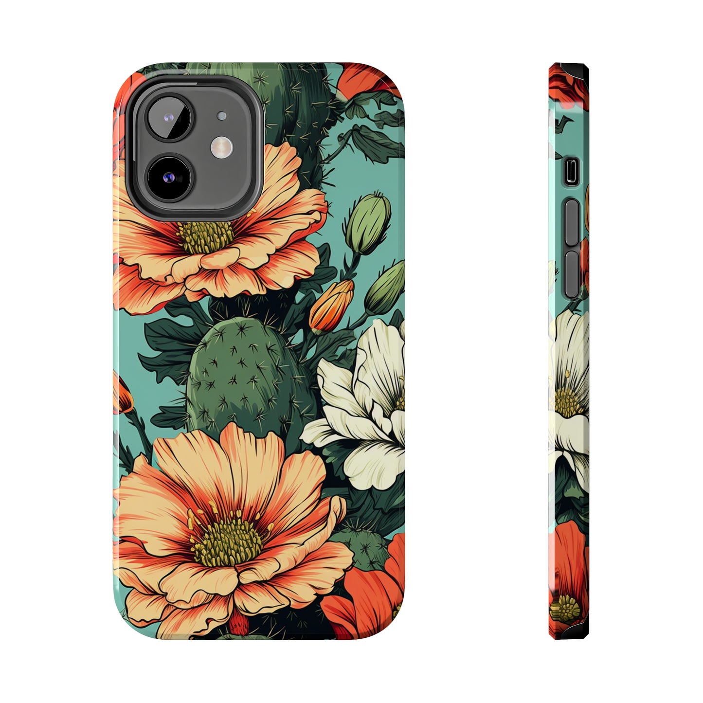 Desert Dream: Retro Vibe Cactus Tough iPhone Case