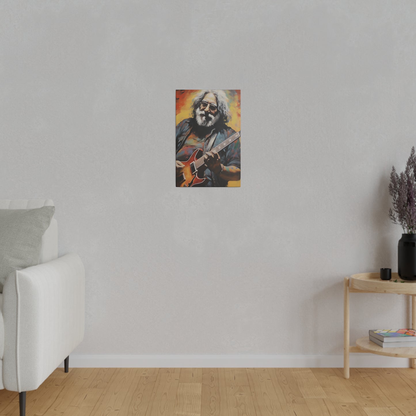 Jerry Garcia Playing Guitar  | Stretched Canvas Print