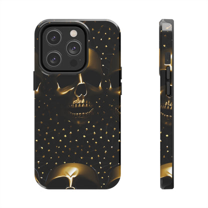 iPhone 13 Pro Case with golden studs and skull details