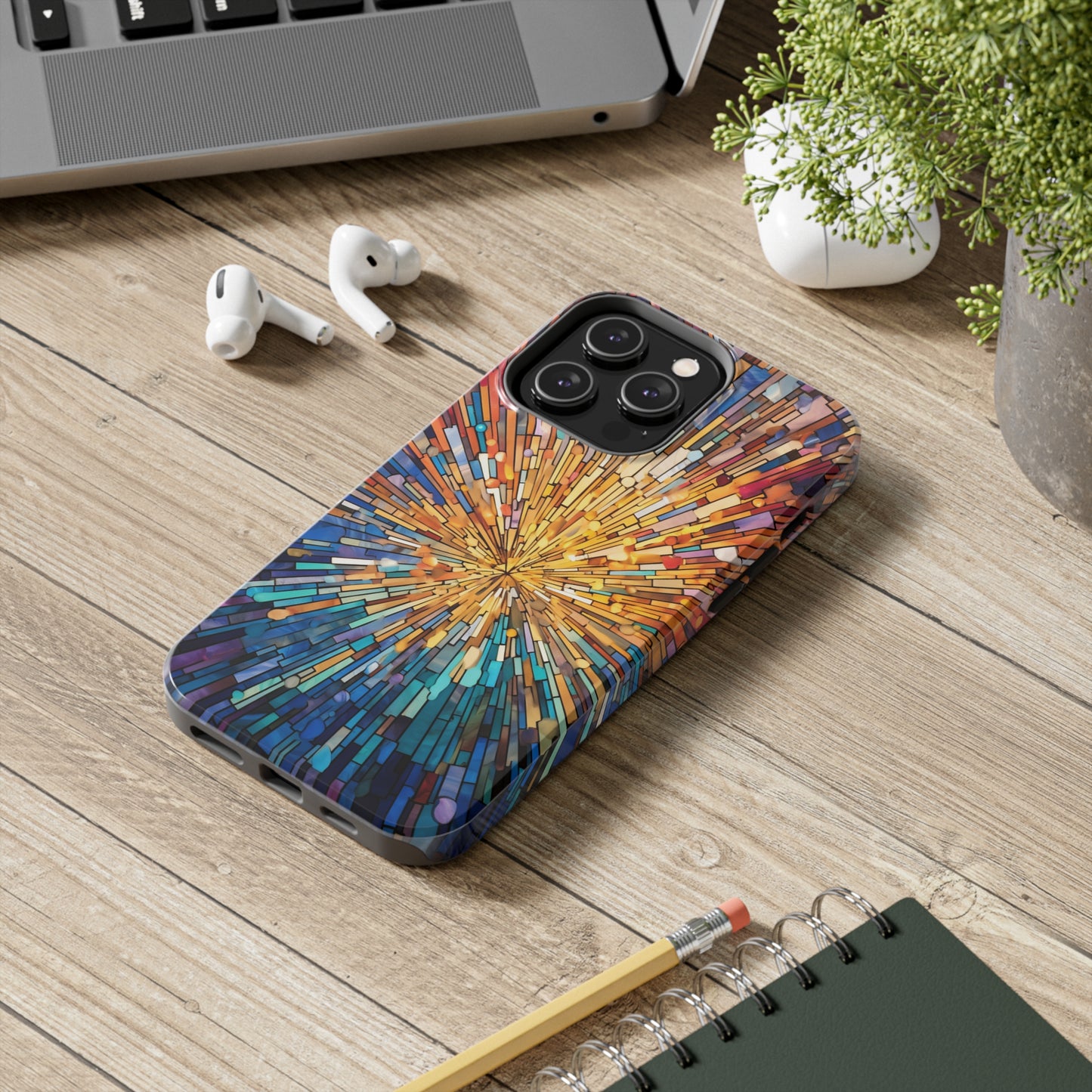 Stained Glass Sunburst Magic Tough iPhone Case | Embrace Vibrant Style and Reliable Protection