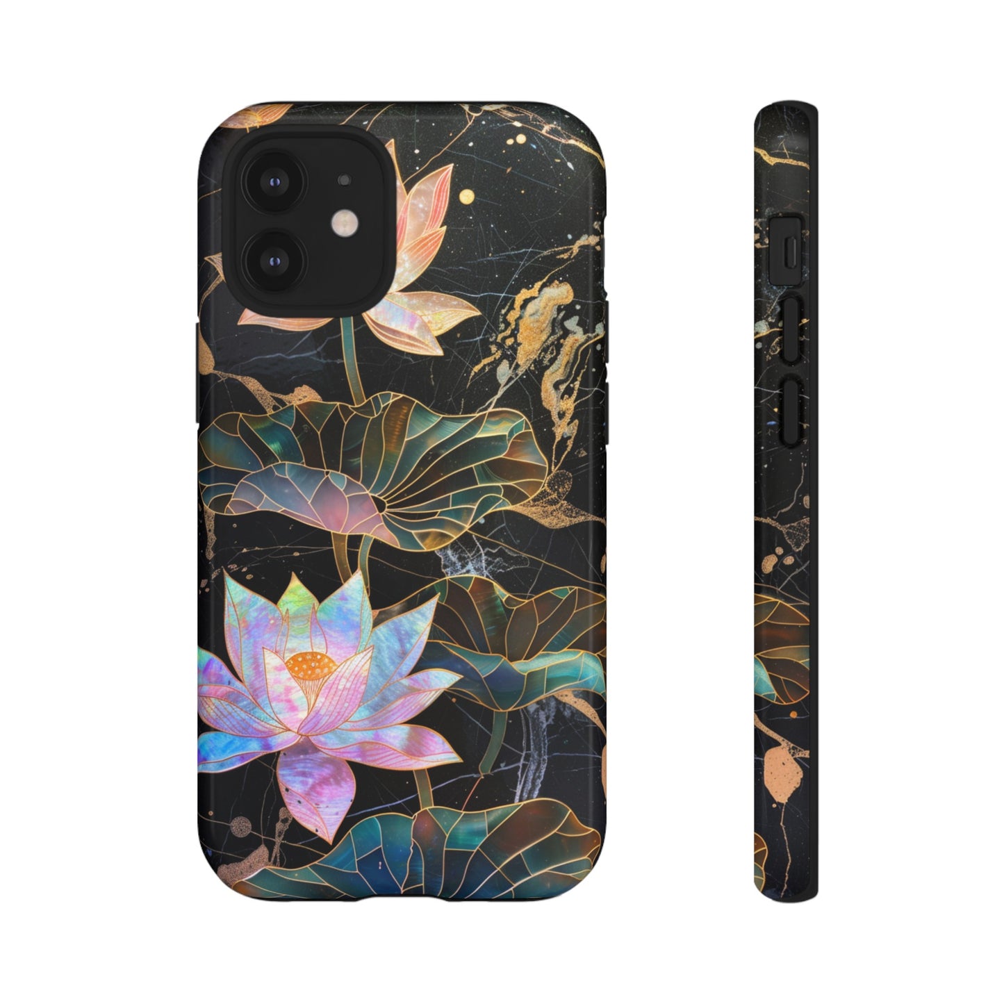 Zen Stained Glass Lotus Floral Design Phone Case