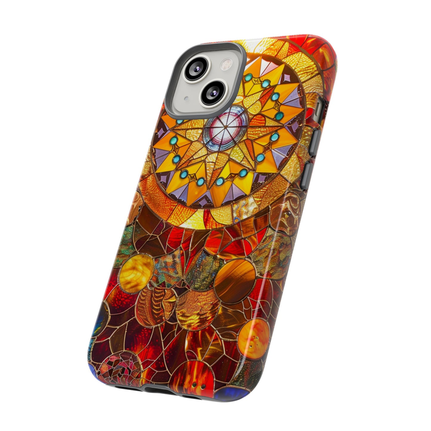 Cosmic Stained Glass Mandala Phone Case