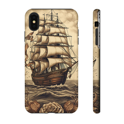 Vintage Tattoo Style Pirate Ship Phone Case