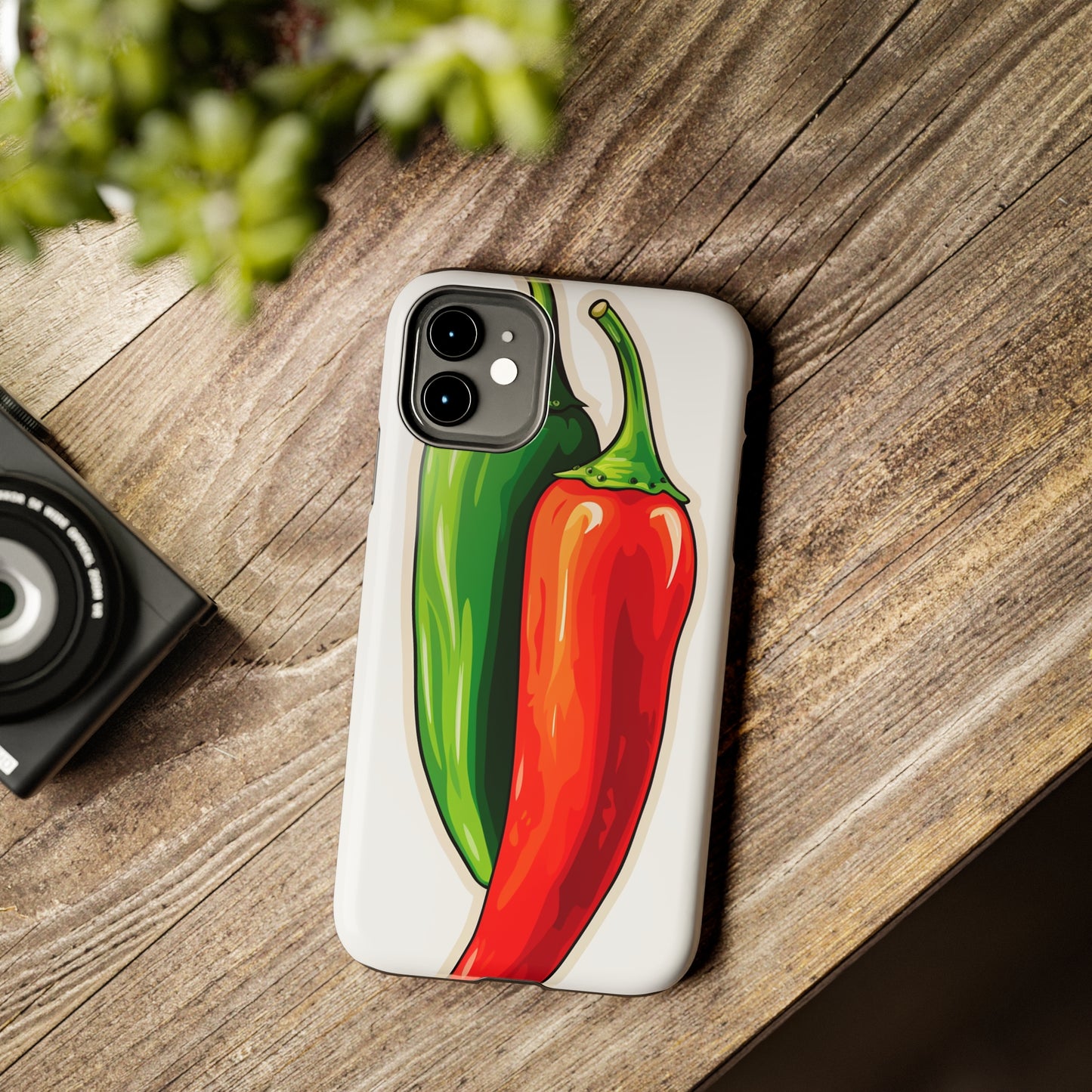 Green or Red Hot Chiles iPhone Case | New Mexico Fiery Flavors for Spice Lovers