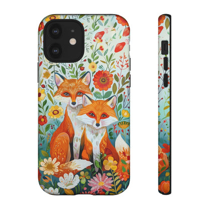 Foxes in the Floral Garden Phone Case