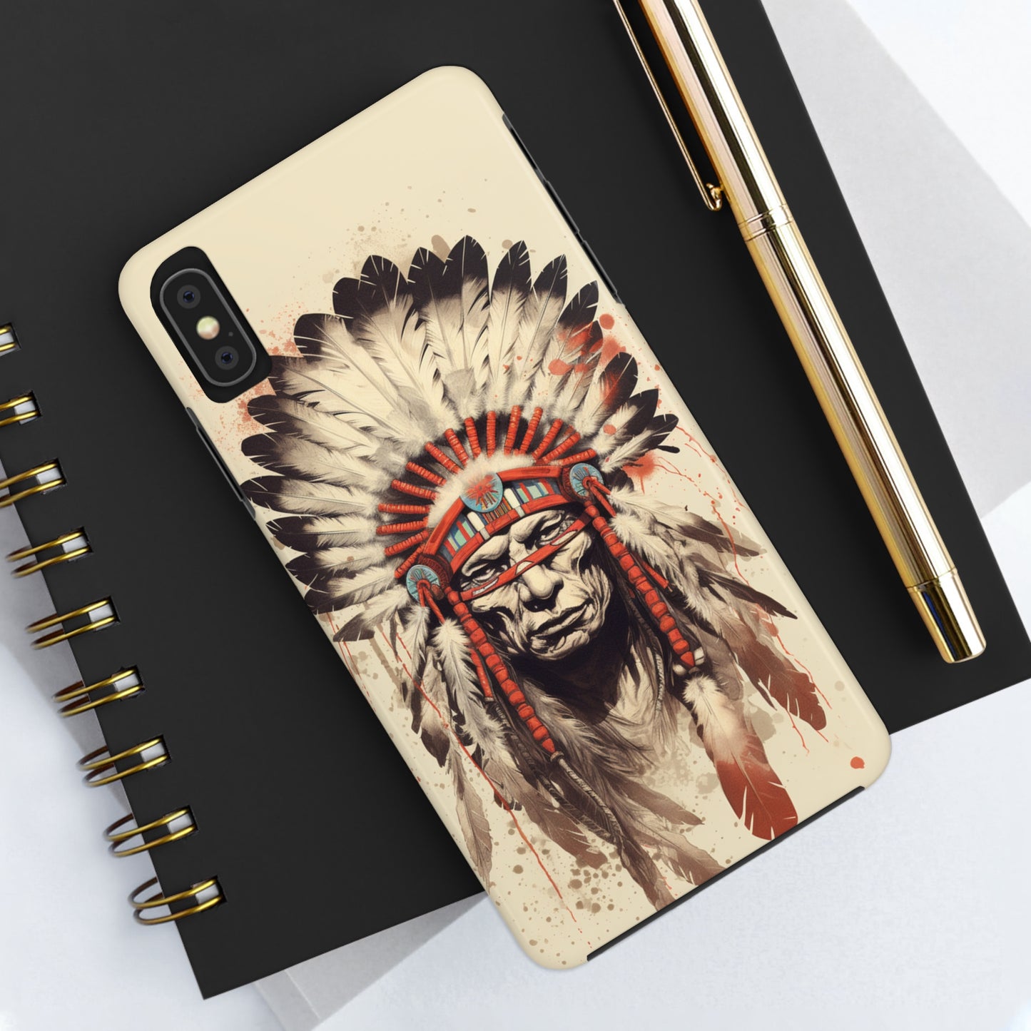 Proud Heritage: Native American Chief Headdress | Iconic Tribal iPhone Case for Models 11 through 14 Pro Max