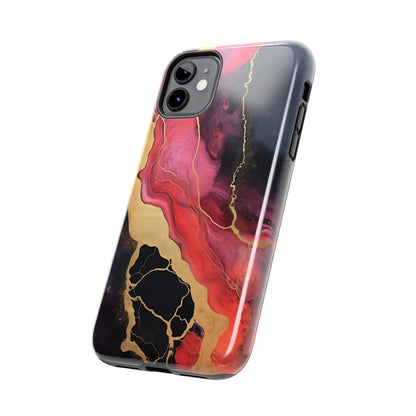 Marbled Dark Lava flow Phone Case | Embrace the Mesmerizing Multicolor Art