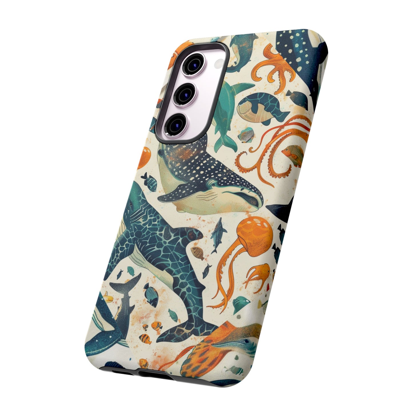 Undersea World Shark, Turtle, Manta Ray Phone Case