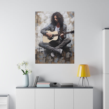 Chris Cornell Playing Guitar  | Stretched Canvas Print