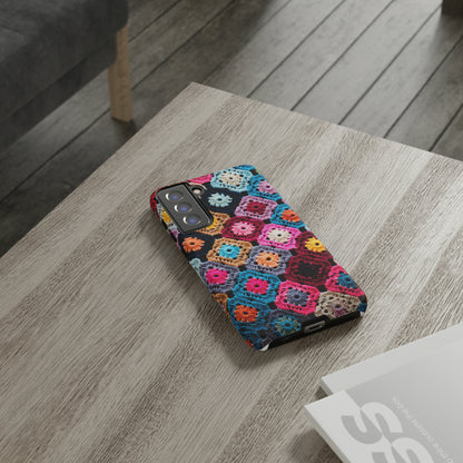 Vintage Floral Crochet Blanket Knit Look Phone Case