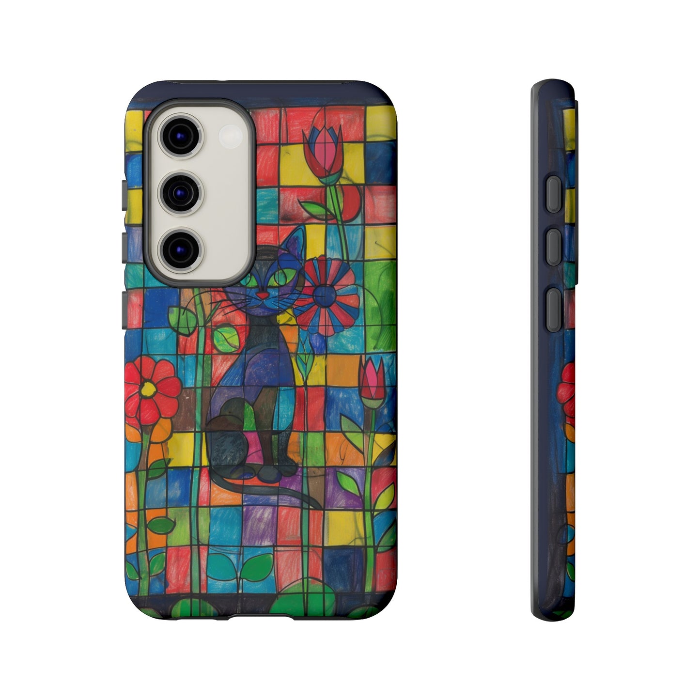 Cat in the Stained Glass Garden Phone Case