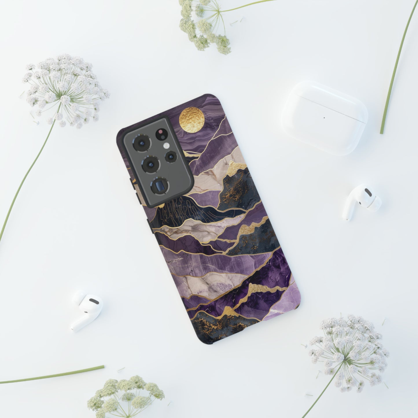 Abstract Purple Gold Mountain Phone Case