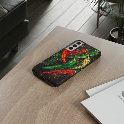 Green and Red Chili Peppers Phone Case