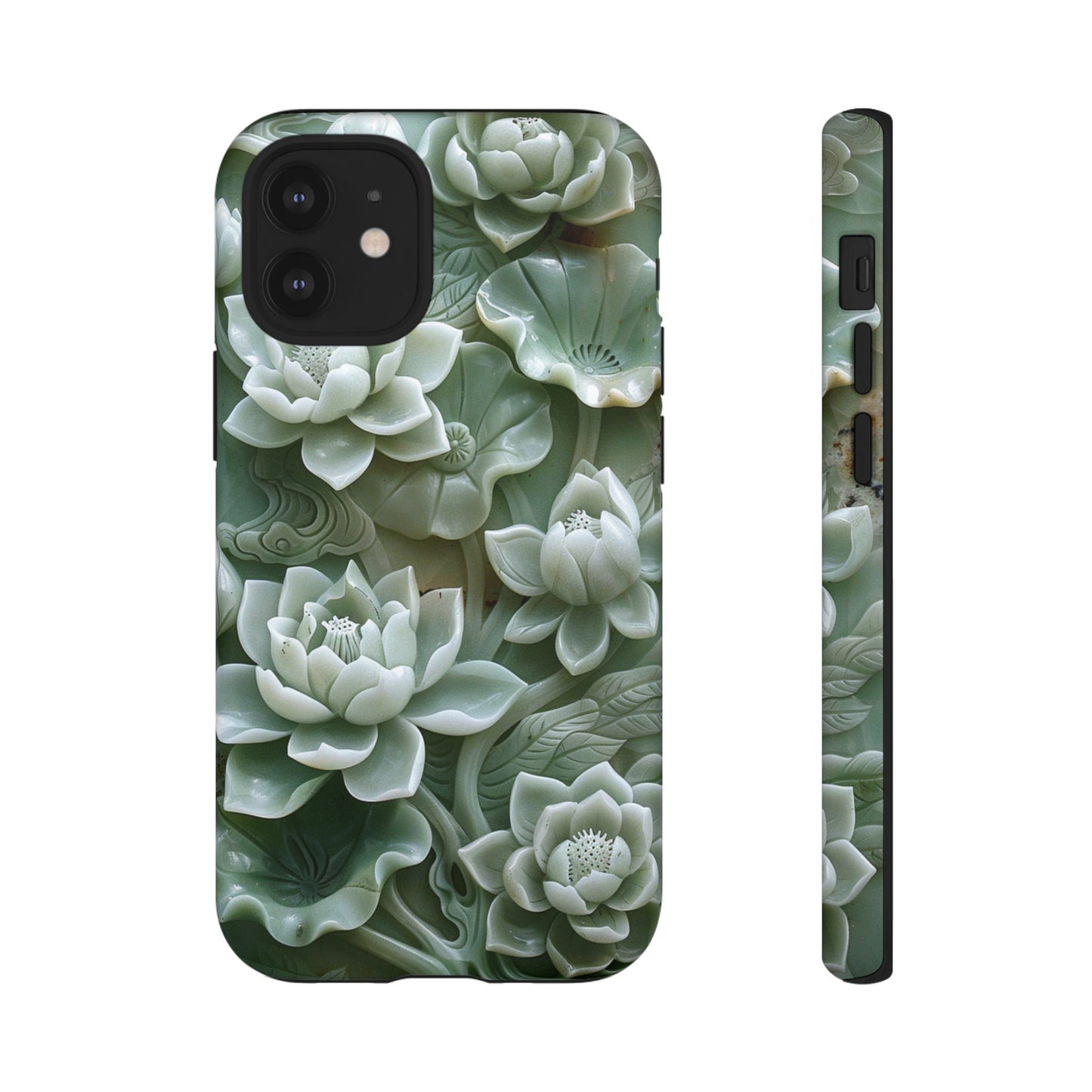 Green Jade Lotus Floral Art Phone Case