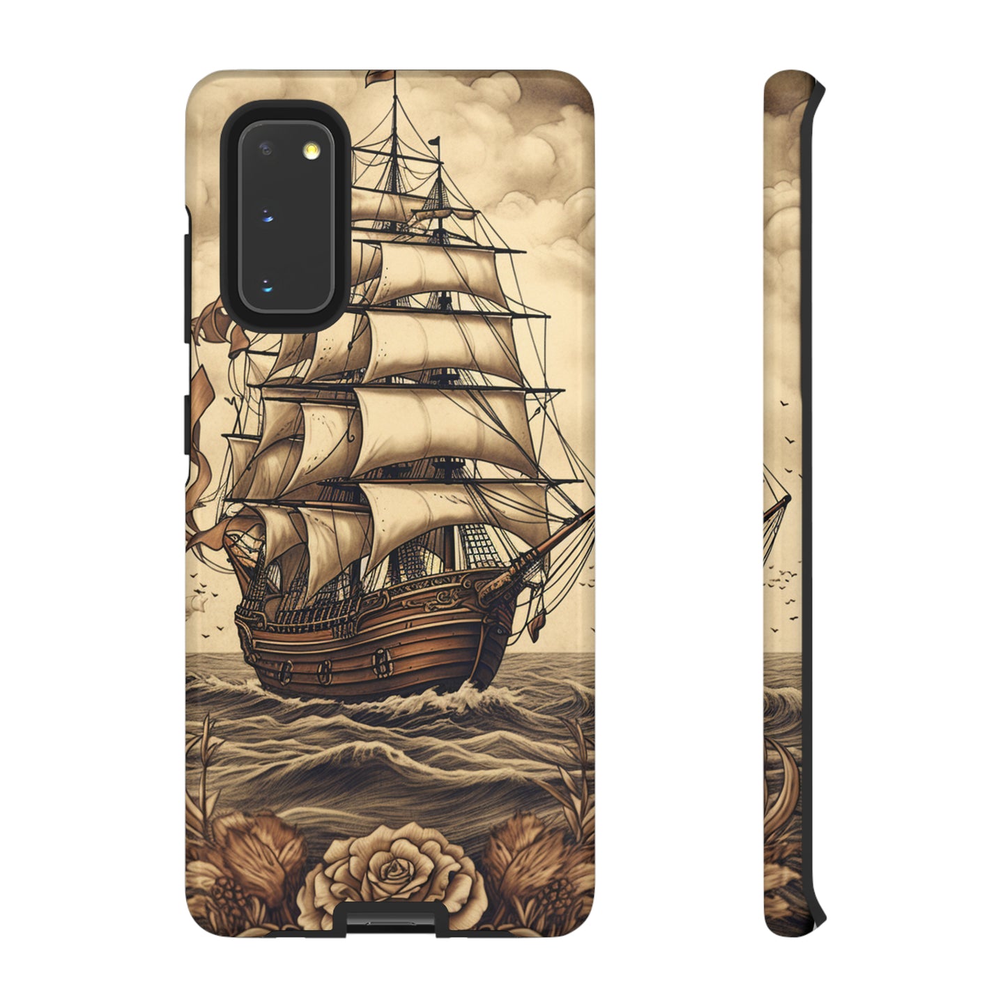 Vintage Tattoo Style Pirate Ship Phone Case