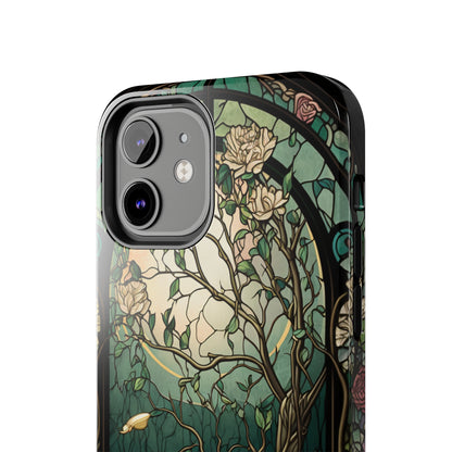 Retro Radiance: Stained Glass Floral Phone Case | Vintage Aesthetic for iPhone Models