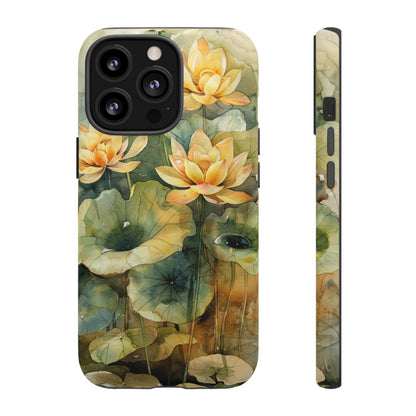 Zen Lotus Watercolor Painting iPhone 15 Case