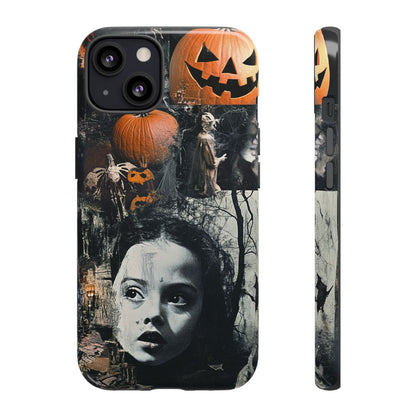 Vintage Halloween Collage Wednesday Goth Style Jackolantern Spooky Phone Cover