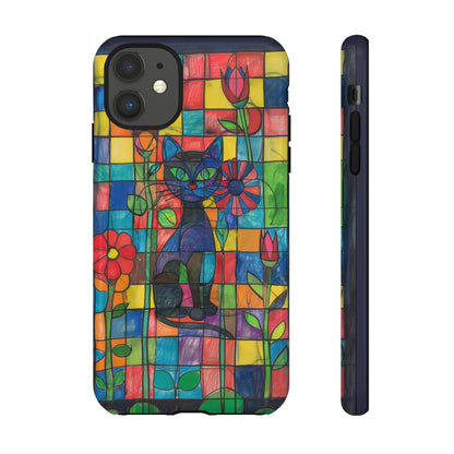 Cat in the Stained Glass Garden Phone Case