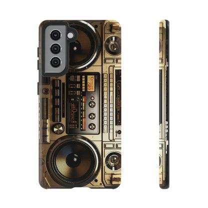 Urban Beats: Boombox Hip Hop Music Pixel Phone Case | Retro Rhythms for iPhone 15 Models