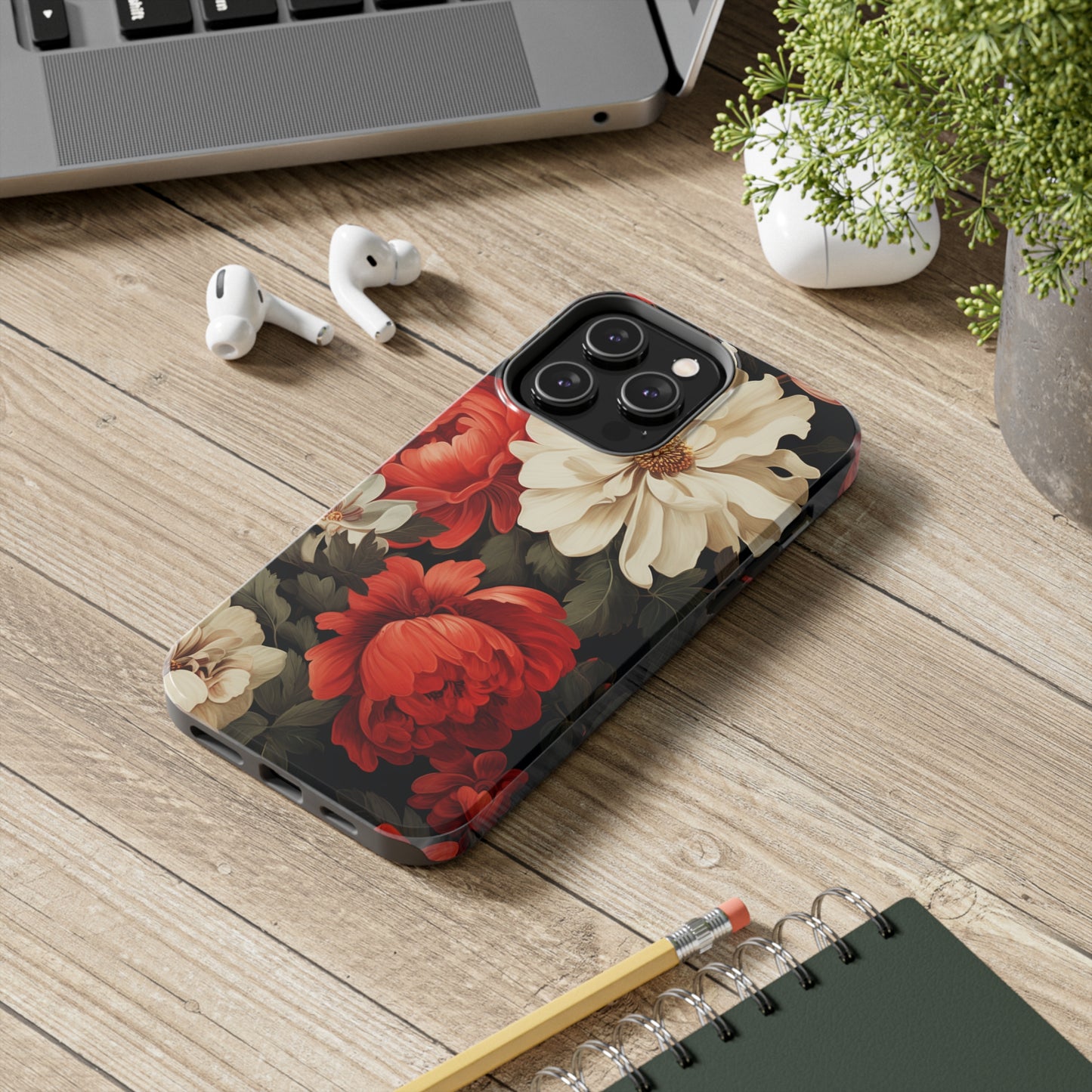 Vintage Floral Aesthetic Phone Tough Case | Antique Elegance for iPhone