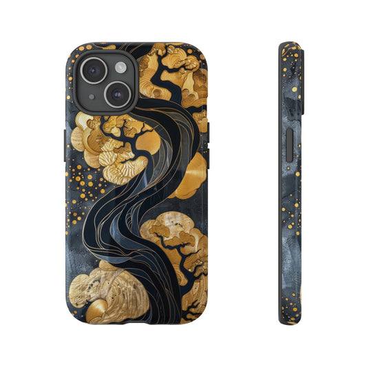 Gold and silver Tree of Life phone case for iPhone 15
