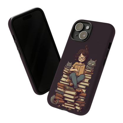 Cats and Books Phone Case