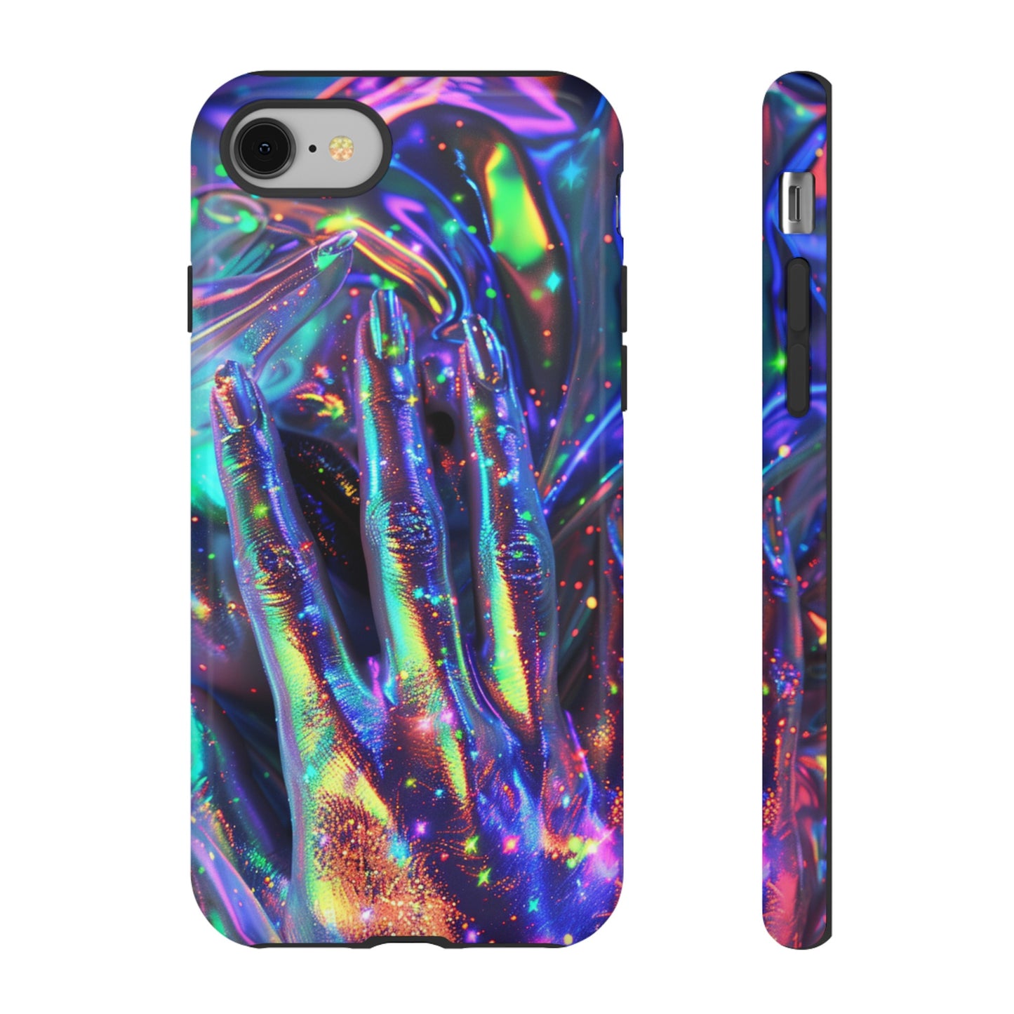 Marbled opalescent Holographic Print Phone Case