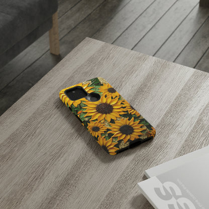 Sunflower Floral Color Explosion Mosaic Glass