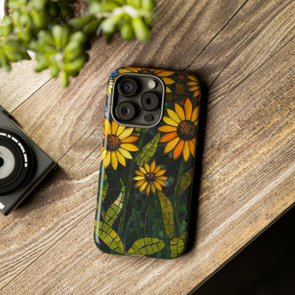 Yellow and Gold Daisy Mosaic Stained Glass Phone Case