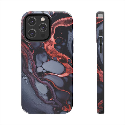 Marbled Dark Lava Flow Phone Case | Embrace the Vibrant Magma Vibes