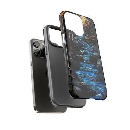 Stained Glass Stone Bridge and River Art Phone Case