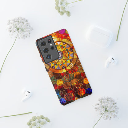 Cosmic Stained Glass Mandala Phone Case