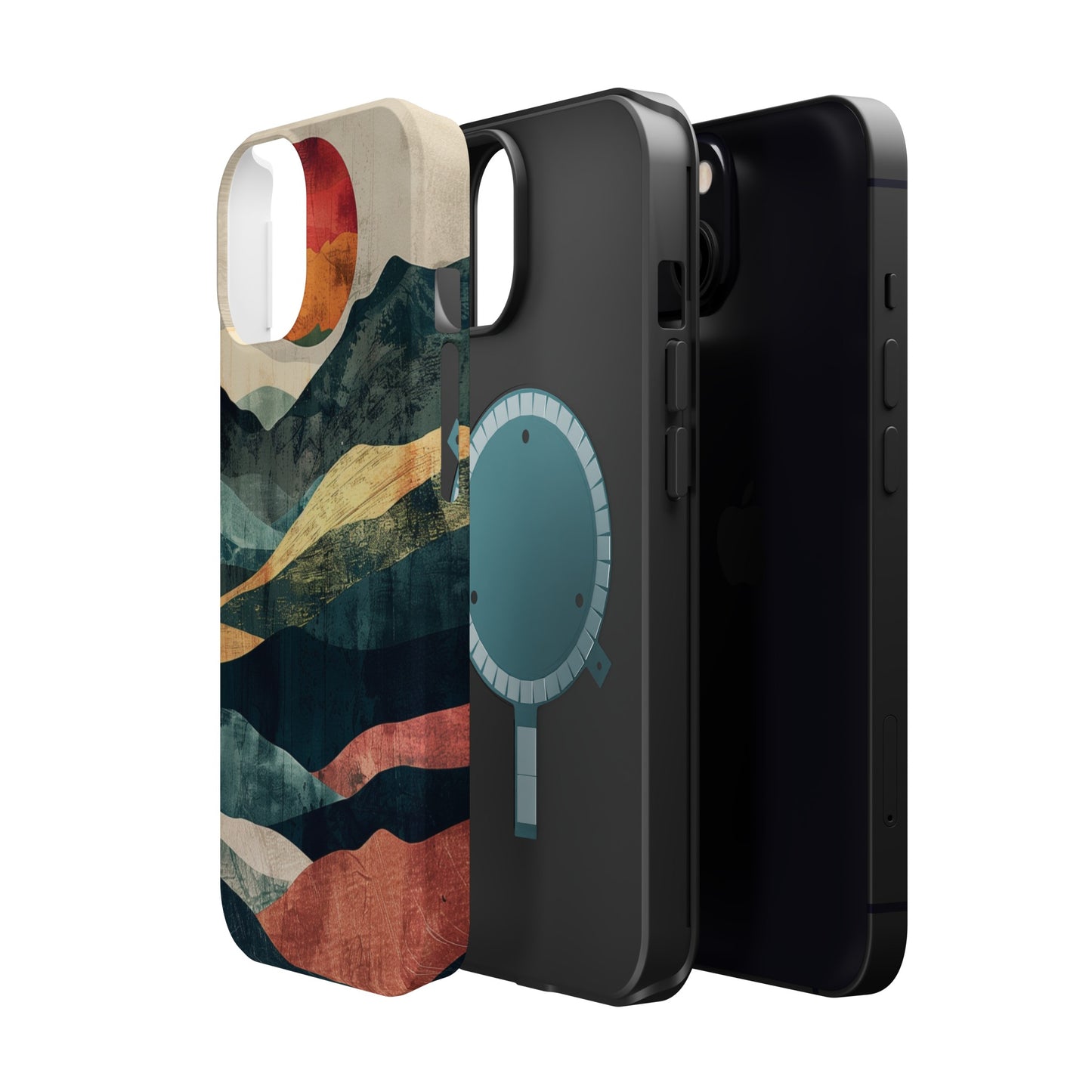 Retro iPhone Case Mountain Sunset MagSafe Phone Case