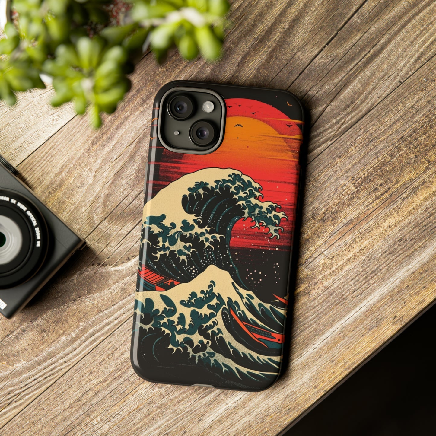 Great Wave off Kanagawa Retro Sunset