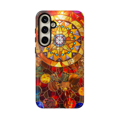 Cosmic Stained Glass Mandala Phone Case