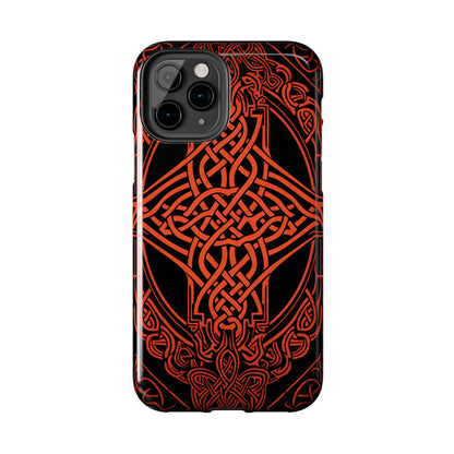 Eternal Weave iPhone Case, Red Celtic Tribal Knots | Timeless Symbolism iPhone Case for Models 11 through 14 Pro Max